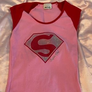 Y2K supergirl baby tee